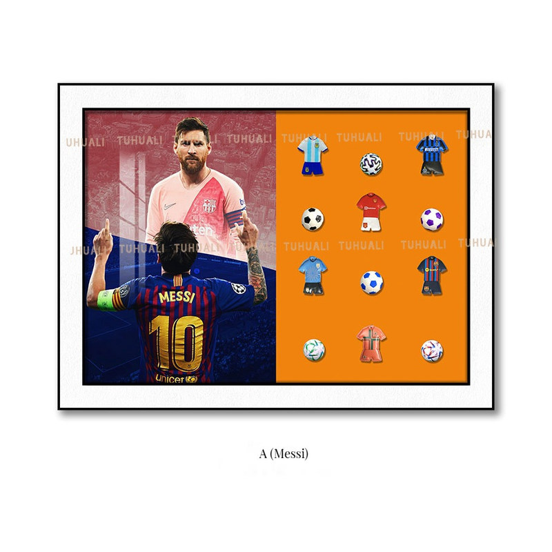 3D personalizzato Messi Calcio Arte murale per ufficio Tema Arte Decorazione Formato elettrico