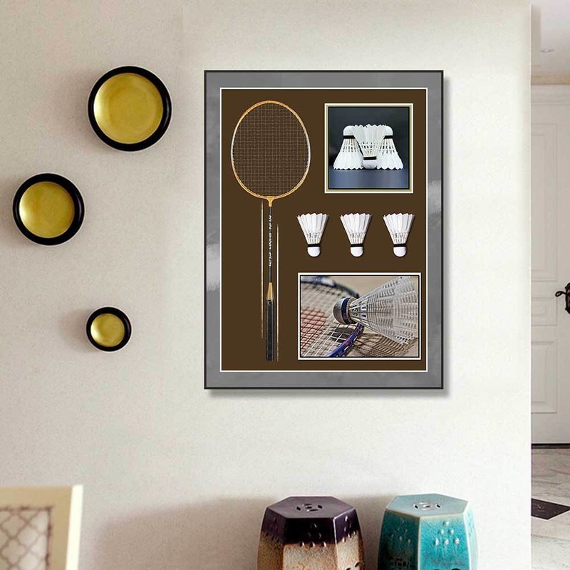 Stampa ad alta risoluzione Moderno Badminton Gymnasium Mural per la decorazione dei locali sportivi