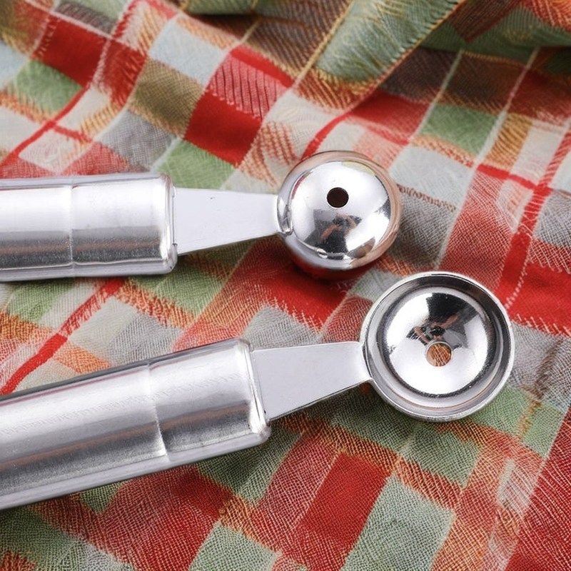 Home Cucina Cucchiaio a sfera doppia in acciaio inossidabile Cucchiaio a sfera di anguria con coltello da scultura utensili per la decorazione della frutta in metallo