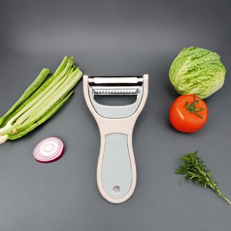 Preparazione della cucina senza sforzo 2 in 1 Scalatore di metallo e rasoio con maniglia antiscivolo