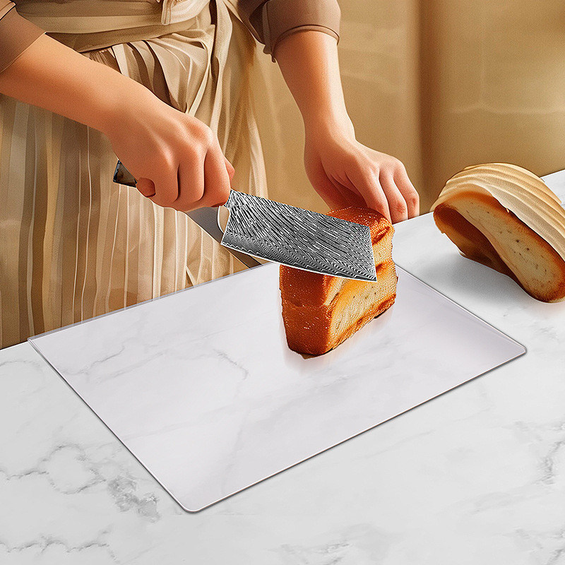 Tabella di taglio durevole per utensili da cucina con logo personalizzato Acrilico chiaro e bambù flessibile