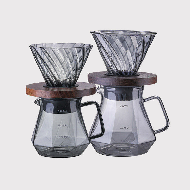 Tazza per gocciolante di vetro ad alto borosilicato per versare sopra il caffè 400 ml di capacità resistente al calore