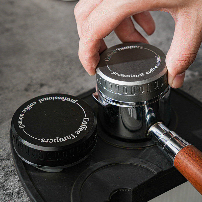2-in-1 Coffee Leveler con coperchio in legno eco-compatibile 304 in acciaio inossidabile