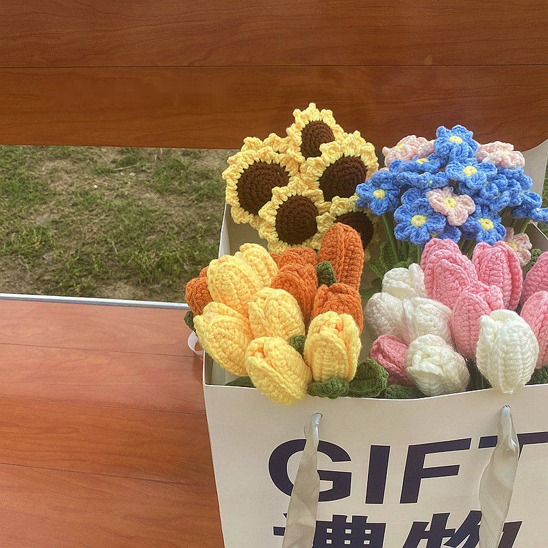 Silk Sunflower Daisy Pouch Decorazione di tavolo moderna fatta a mano Preziosi regali di laurea