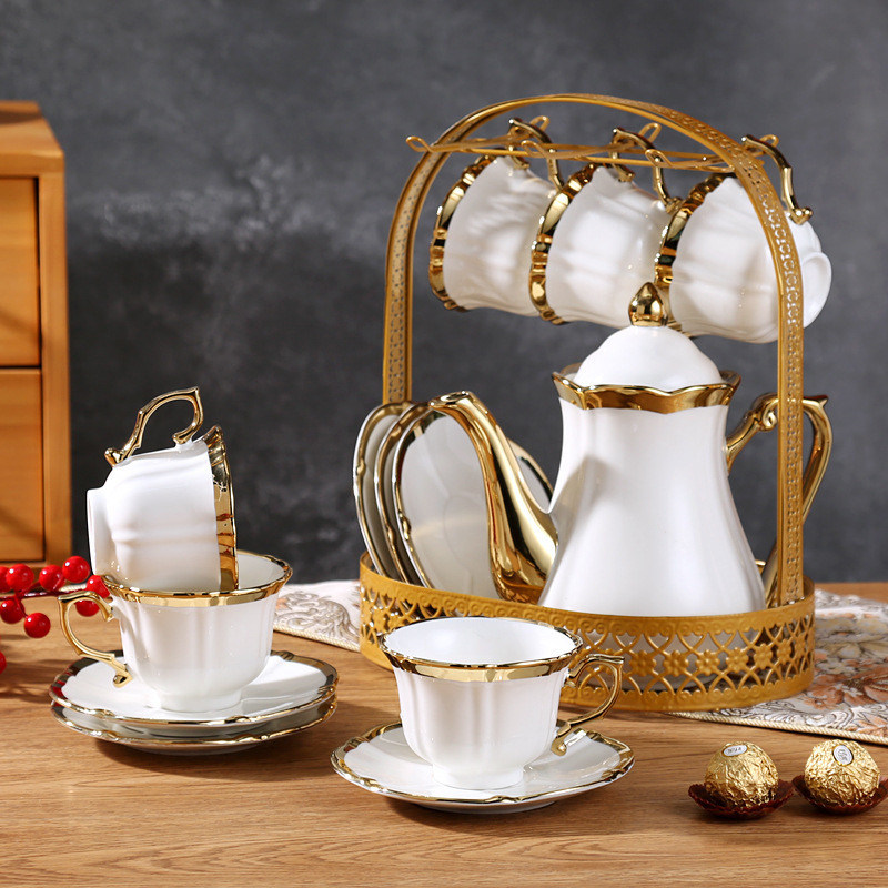 Cerimatica Europa Elegante Casa Tea Collections 500ml Porcellana Accent gold Tazze per teiere