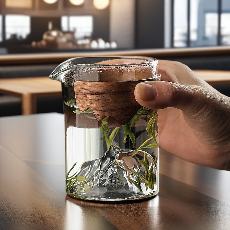 240ml Tazza di vetro trasparente realizzata a mano Design ecologico stile CLASSICO per alberghi e caffè