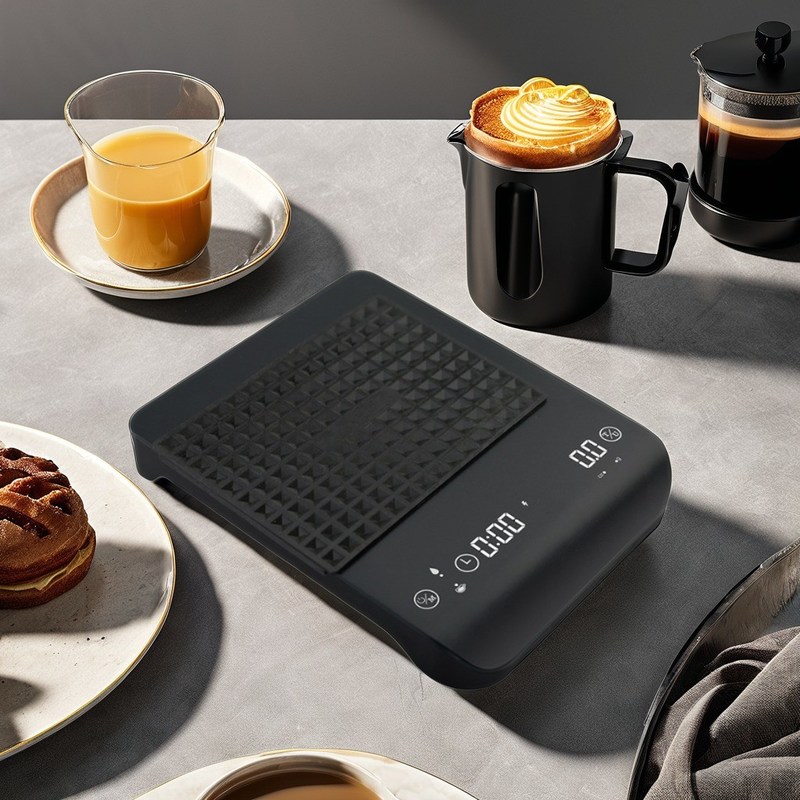 2024 Scala da caffè ricaricabile da 3 kg di capacità con funzione timer e design rotondo