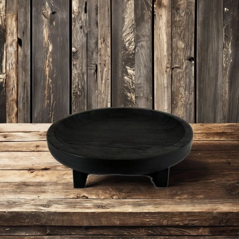 Display in legno nero personalizzabile Stand per i piatti da forno Padelle in colore legno naturale