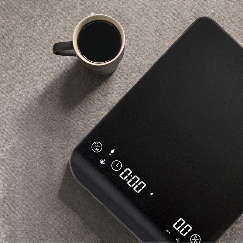Timer e Bamboo a base di silicone Scala digitale ricaricabile per caffè 3kg/0,1g Precisione