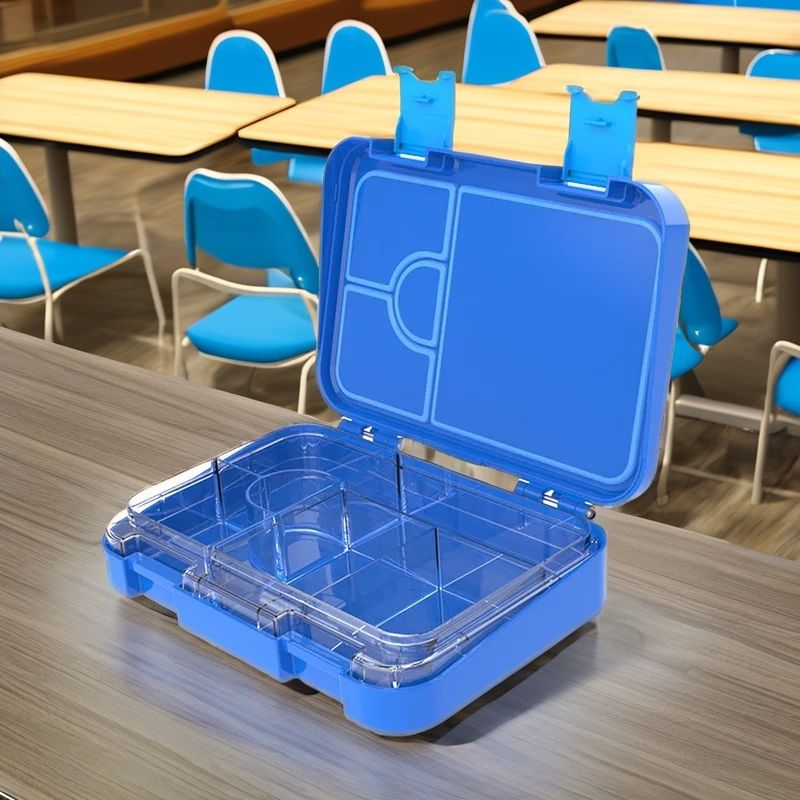 0.5L Capacità doppio livello in acciaio inossidabile scatola da pranzo con coperchio di bambù scuola o cucina