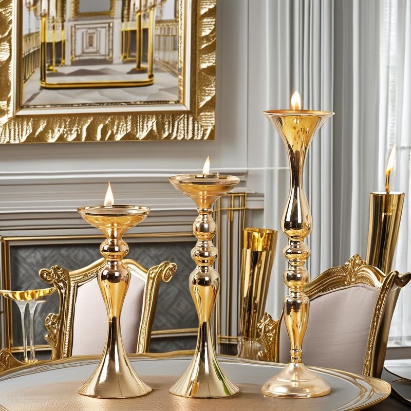 Eleganti portacandele di sirene in metallo oro per decorazioni da tavolo per matrimoni banchetti domestici