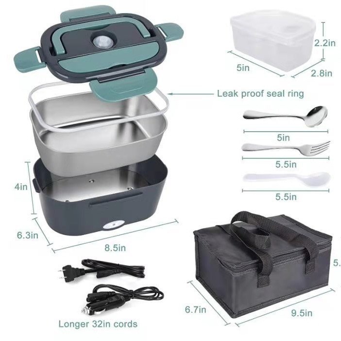 Scartatore a microonde per pranzo da asporto con compartimento con coperchio per una preparazione dei pasti conveniente