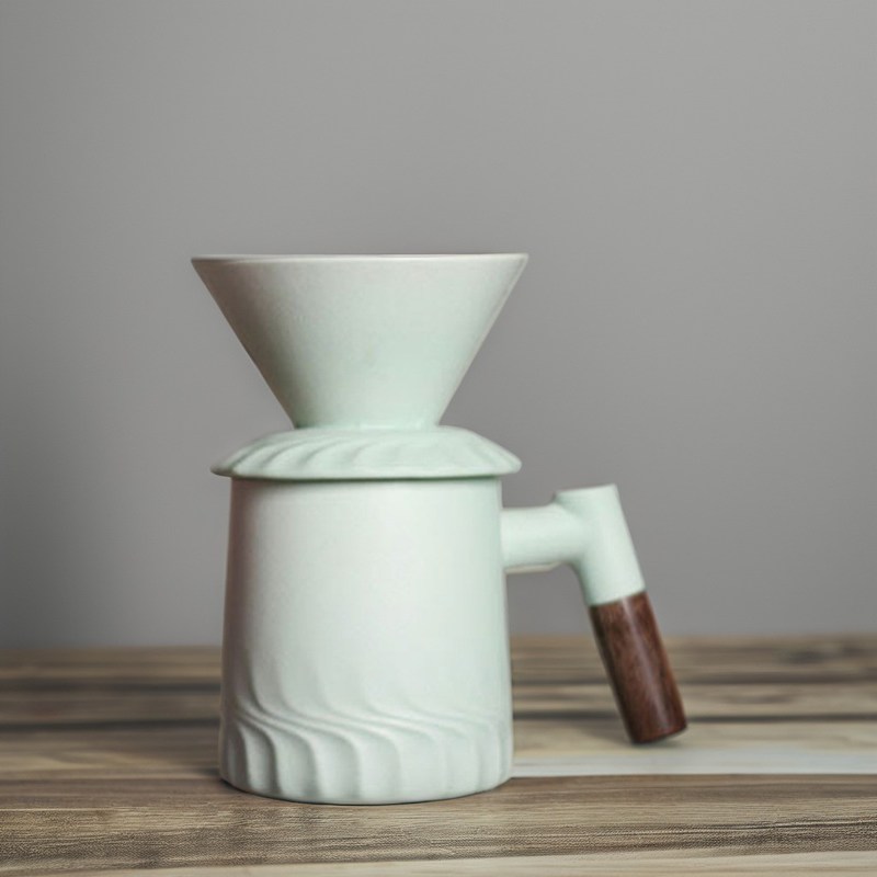 500ml Capacità Moderna Ceramica Vintage Versare sopra Caffettiera con filtro di porcellana gocciolo