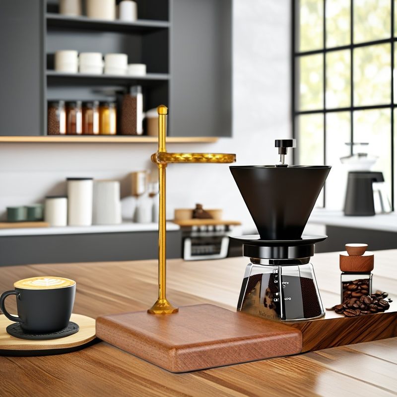 Tipo di utensili da bere Set di tè e caffè Legno massello Versare sopra il banco del caffè con gocciolante di rame
