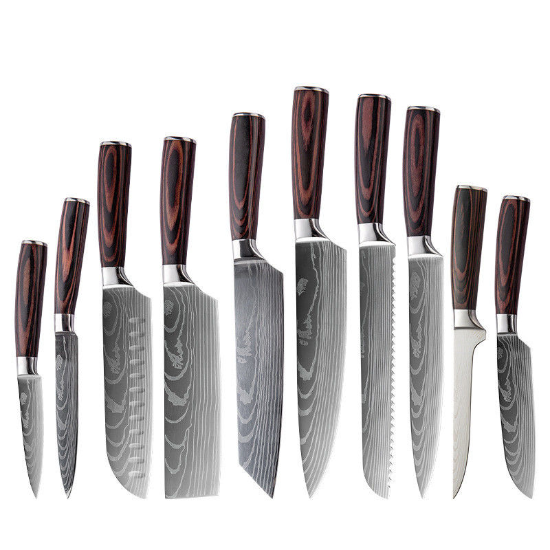 2024 Hot Custom Gift DIY Knife Set con maniglia in acciaio inossidabile e legno Pakka
