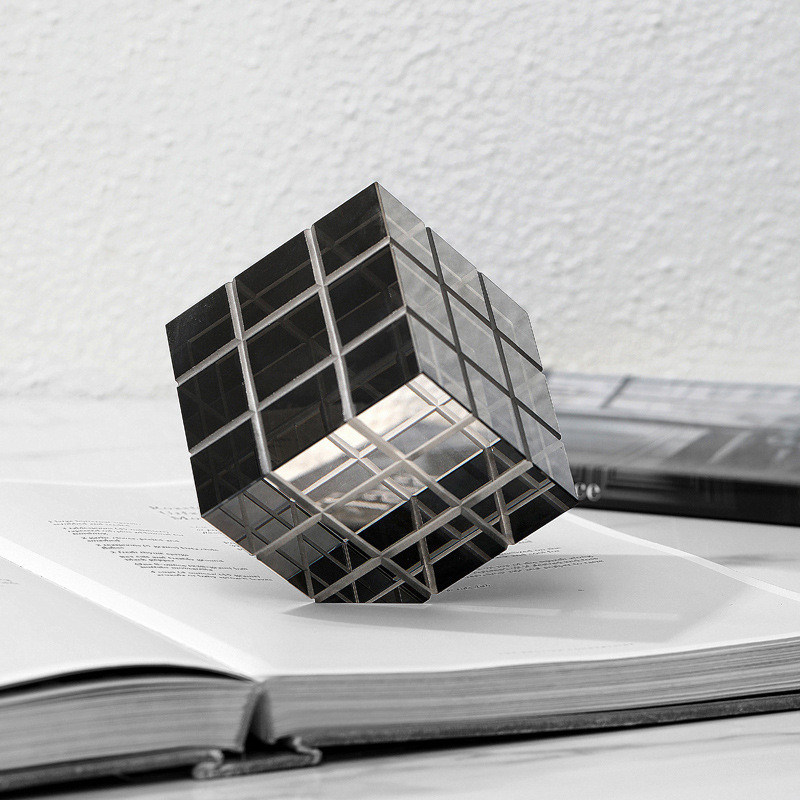 Disegno Art Deco al suo meglio Cubo di Rubik Artigianato in vetro per decorazioni domestiche e di ufficio