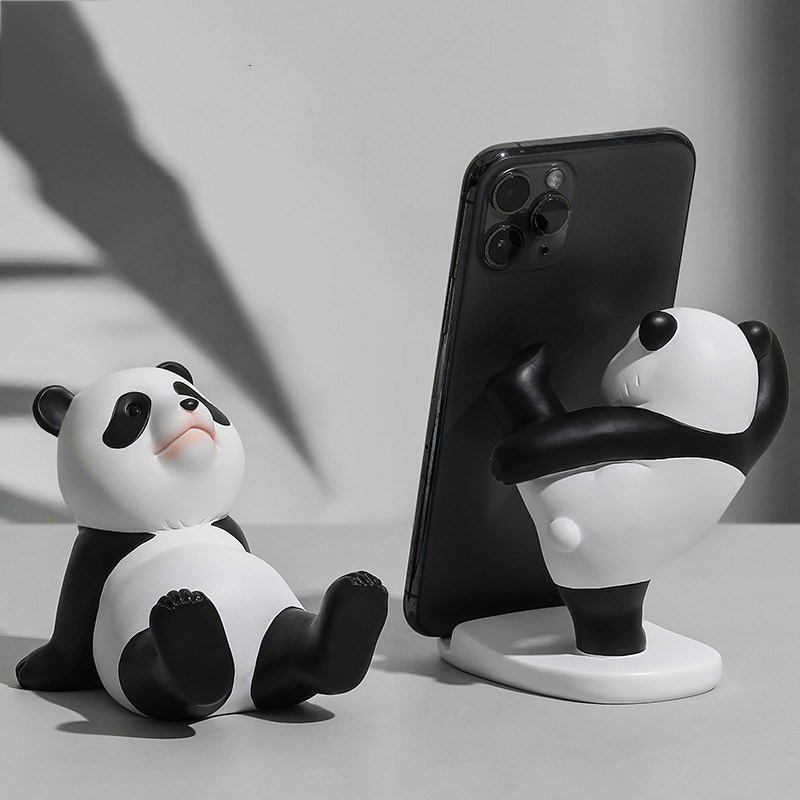 Design Art Deco stile di resina di bambù supporto per telefoni e tablet con un design di panda