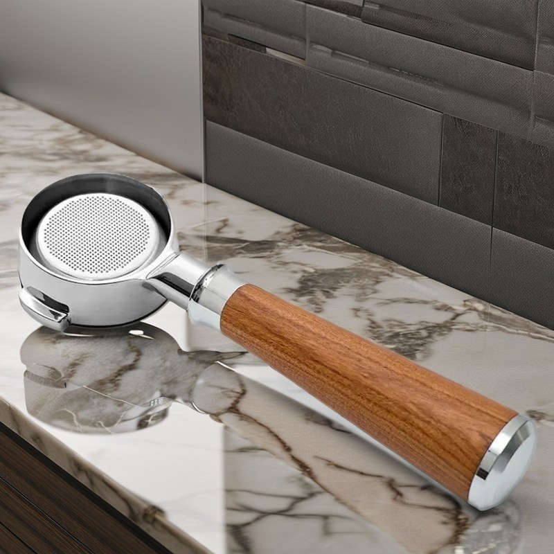 Kit di caffettiera portatile da 58 mm con canale in acciaio inossidabile e filtro portalegno massello