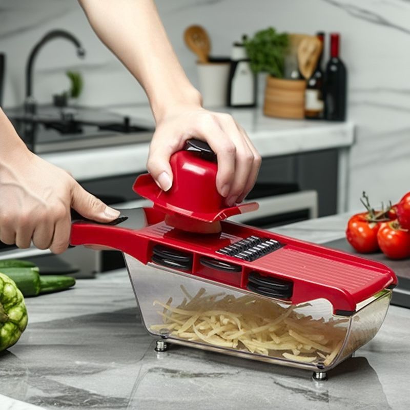 Home Kitchen Tool 16 Funzione Bambù e insalate di plastica tagliatrice manuale di verdura Chopper Dicer