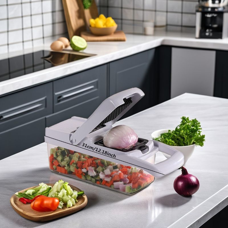 Tagliatrice di frutta e verdura in bambù versatile 22 in 1 Tagliatrice di verdura a mano a misura personalizzata