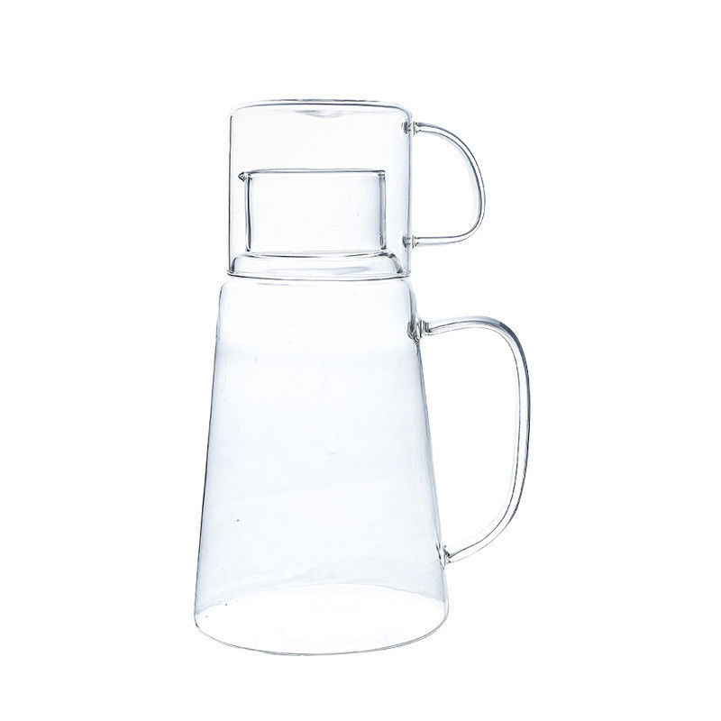Moderno Disegno Bottine d'acqua calda/fredda Succhi di bevande Carafe Bottine di vetro Set con tazza
