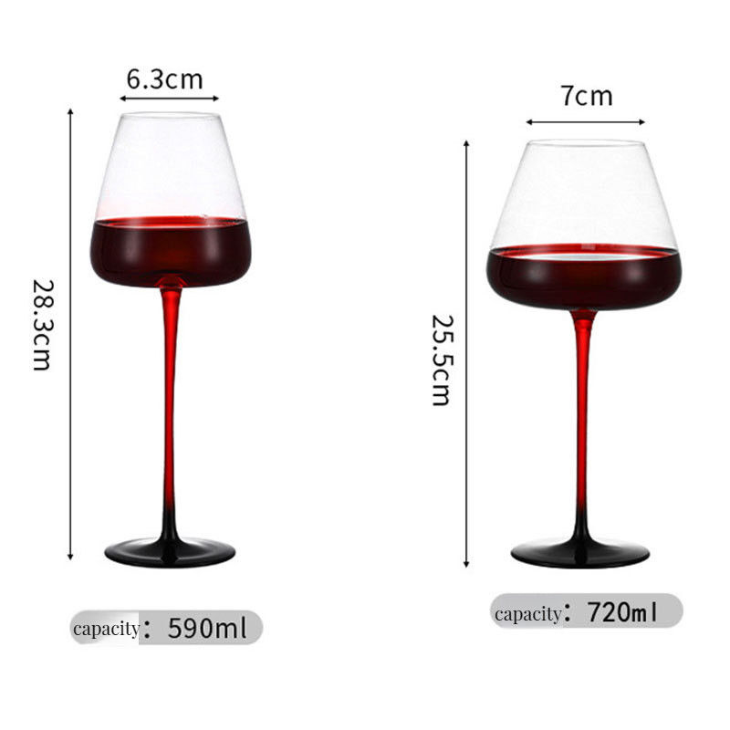 Colorati flauti di fondo concavi a strisce verticali VINO VASO con fusto NO Tipo ceramico
