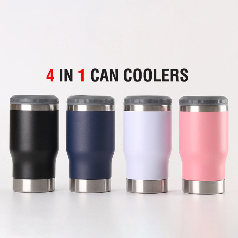 Torno a scuola Occasione Isolato Slim 12 oz Birra Cozies 4-pack Acciaio inossidabile raffreddatore
