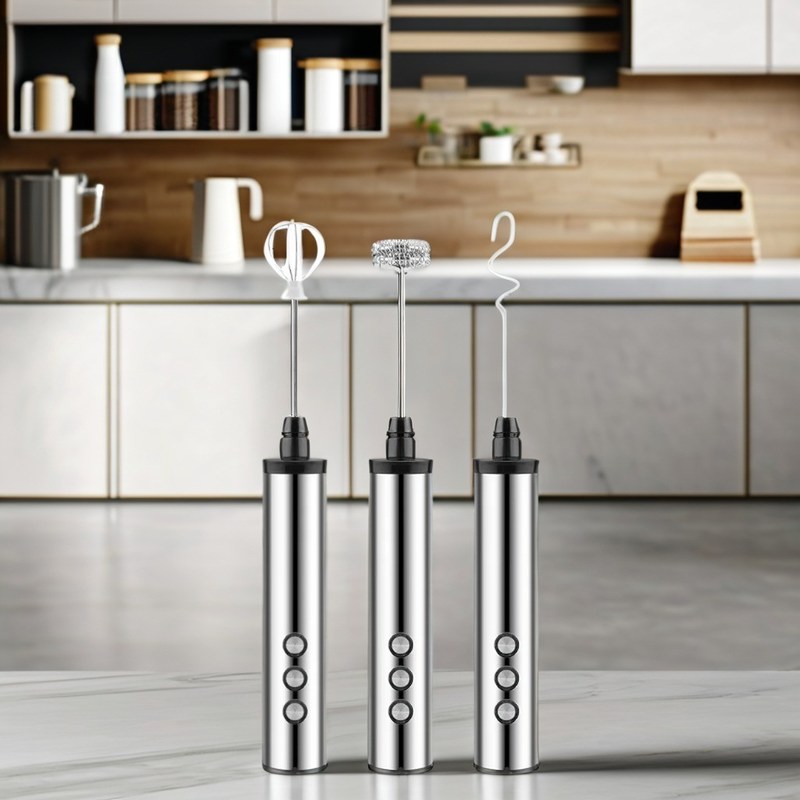 Acciaio inossidabile fai da te Modern Electric Milk Foamer/Mixer a batteria