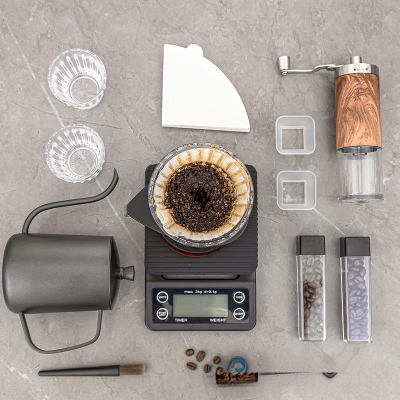 Ammiratori di caffè Set di partenza stile classico con macchinario Moka Pott e utensili