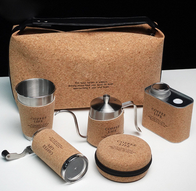 Borsa da viaggio all'aria aperta Regali Scatola Imballaggio Grinder Pott Kettle Versare sopra Coffee Maker Set